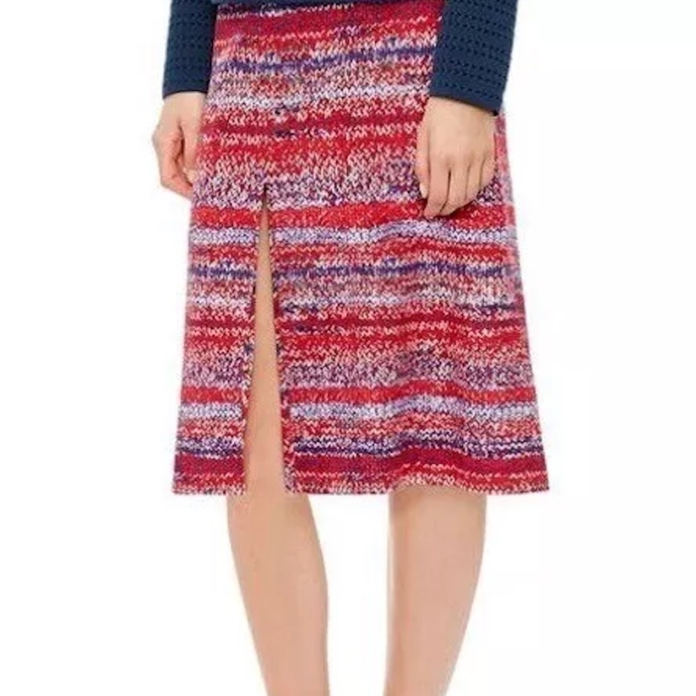 Tory Burch Brilliant Mouline A-line Knee Length Silk Skirt size 10